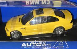 118 BMW M3 E46 AutoArt Coupe Yellow Diecast Car Model Car Toy Car