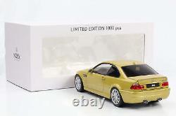 118 Bmw M3 E46 Coupe 2000 Yellow Metallic Norev New OVP 183000