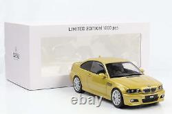 118 Bmw M3 E46 Coupe 2000 Yellow Metallic Norev New OVP 183000