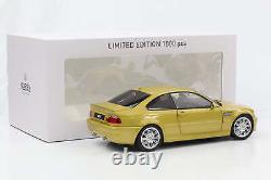 118 Bmw M3 E46 Coupe 2000 Yellow Metallic Norev New OVP 183000