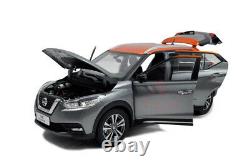 118 Nissan Kicks 2017 Diecast Miniature Metal Model Car Grey Vehicle Toy Gifts
