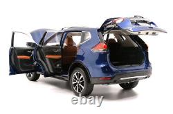 118 Nissan Rogue 2019 SUV Diecast Metal Model Car Vehicle Collection Toys Blue