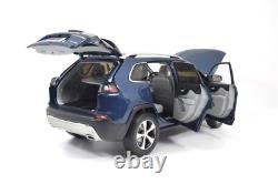 118 Scale Jeep Cherokee 2019Blue Diecast Model Car Collection Gift Children Toy