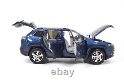 118 Scale Jeep Cherokee Blue Alloy Diecast Model Car Toy Vehicle Collection Kid