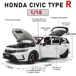 118 Scale Paudi Honda Civic Type-R 2023 FL5 White Diecast Model Car Gift