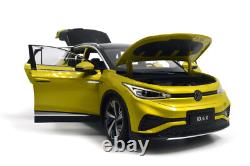 118 Scale Volkswagen ID4X Yellow Diecast Model Car Collection Gift Children Toy