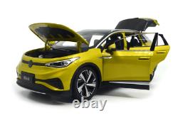118 Scale Volkswagen ID4X Yellow Diecast Model Car Collection Gift Children Toy