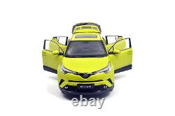118 Toyota CHR 2019 Yellow Diecast Miniature Metal Model Car Hobby Vehicle Toy