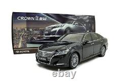 118 Toyota Crown 2015 Black Diecast Miniature Model Car Toy Vehicle Open Doors