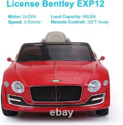 12V 2 Speeds Electric Kids Ride On Car Bentley Style Motorized Vehicles + Remote