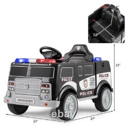 12V Battery Powered Electric Vehicle Ride-On Car with 3 Speeds & Megaphone