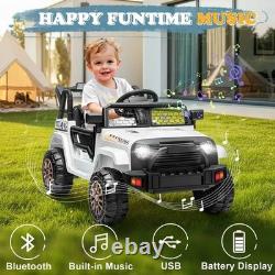 12V Battery Powered Kids Ride on Truck Car with Remote Electric Vehicles White