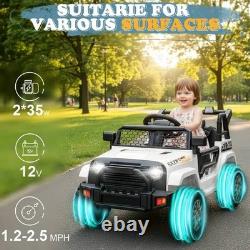 12V Battery Powered Kids Ride on Truck Car with Remote Electric Vehicles White