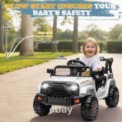 12V Battery Powered Kids Ride on Truck Car with Remote Electric Vehicles White