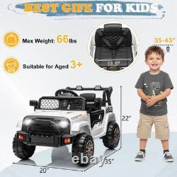 12V Battery Powered Kids Ride on Truck Car with Remote Electric Vehicles White
