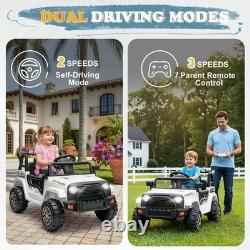 12V Battery Powered Kids Ride on Truck Car with Remote Electric Vehicles White