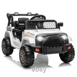 12V Battery Powered Kids Ride on Truck Car with Remote Electric Vehicles White