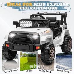 12V Battery Powered Kids Ride on Truck Car with Remote Electric Vehicles White