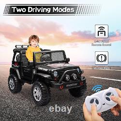 12V Electric Kids Rid on Car, 2 Seater Jeep Truck Vehicle Car Toy Off-Road, Remo