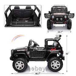 12V Electric Kids Rid on Car, 2 Seater Jeep Truck Vehicle Car Toy Off-Road, Remo
