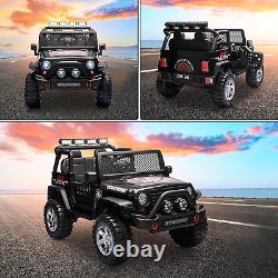 12V Electric Kids Rid on Car, 2 Seater Jeep Truck Vehicle Car Toy Off-Road, Remo