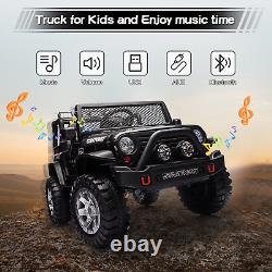 12V Electric Kids Rid on Car, 2 Seater Jeep Truck Vehicle Car Toy Off-Road, Remo