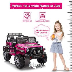 12V Electric Ride On Car Vehicle Toy Kids Truck Jeep with Remote Control USB Pink