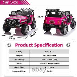 12V Electric Ride On Car Vehicle Toy Kids Truck Jeep with Remote Control USB Pink