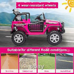 12V Electric Ride On Car Vehicle Toy Kids Truck Jeep with Remote Control USB Pink
