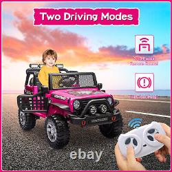 12V Electric Ride On Car Vehicle Toy Kids Truck Jeep with Remote Control USB Pink
