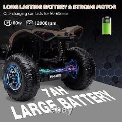 12V Kids ATV Ride on Toy Car Bombardier BRP4 Wheeler Quad Electric Vehicle Khaki