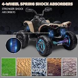 12V Kids ATV Ride on Toy Car Bombardier BRP4 Wheeler Quad Electric Vehicle Khaki