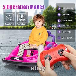 12V Kids Electric Ride On Bumper Car Vehicle 360° Rotation with Remote Control LED