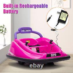 12V Kids Electric Ride On Bumper Car Vehicle 360° Rotation with Remote Control LED