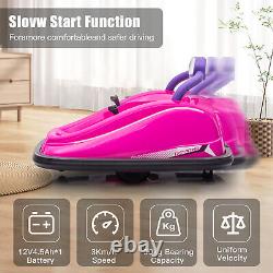 12V Kids Electric Ride On Bumper Car Vehicle 360° Rotation with Remote Control LED