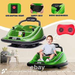 12V Kids Electric Ride On Bumper Car Vehicle/360° Spin/LED Light/Remote Control