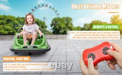 12V Kids Electric Ride On Bumper Car Vehicle/360° Spin/LED Light/Remote Control