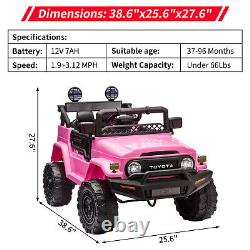 12V Kids Ride On Car 2Seater Electric Vehicle Toy Truck Jeep Remote Control Pink