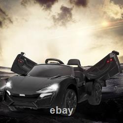 12V Kids Ride On Car 2.4G RC Electric Vehicle with Lights MP3 Openable Doors Black