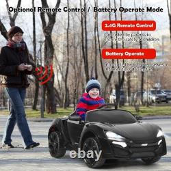12V Kids Ride On Car 2.4G RC Electric Vehicle with Lights MP3 Openable Doors Black