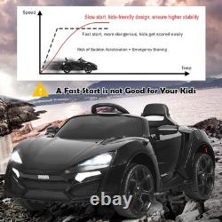 12V Kids Ride On Car 2.4G RC Electric Vehicle with Lights MP3 Openable Doors Black