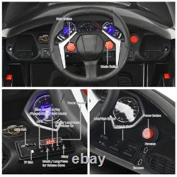 12V Kids Ride On Car 2.4G RC Electric Vehicle with Lights MP3 Openable Doors Black
