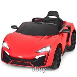 12V Kids Ride On Car 2.4G RC Electric Vehicle with Lights MP3 Openable Doors Red