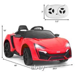 12V Kids Ride On Car 2.4G RC Electric Vehicle with Lights MP3 Openable Doors Red