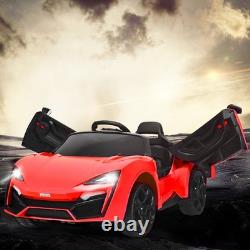 12V Kids Ride On Car 2.4G RC Electric Vehicle with Lights MP3 Openable Doors Red