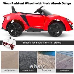 12V Kids Ride On Car 2.4G RC Electric Vehicle with Lights MP3 Openable Doors Red