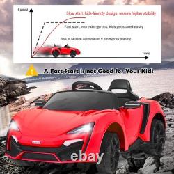 12V Kids Ride On Car 2.4G RC Electric Vehicle with Lights MP3 Openable Doors Red