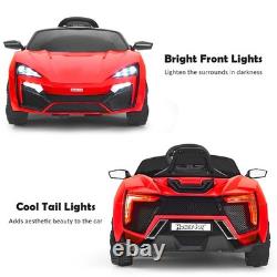 12V Kids Ride On Car 2.4G RC Electric Vehicle with Lights MP3 Openable Doors Red