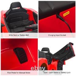 12V Kids Ride On Car 2.4G RC Electric Vehicle with Lights MP3 Openable Doors Red