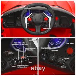 12V Kids Ride On Car 2.4G RC Electric Vehicle with Lights MP3 Openable Doors Red